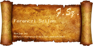 Ferenczi Szilas névjegykártya